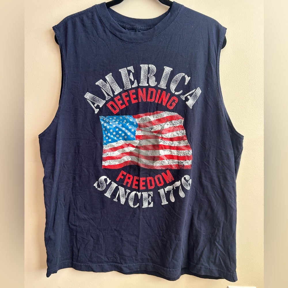American Patriot Military Cut Off Shirt XL